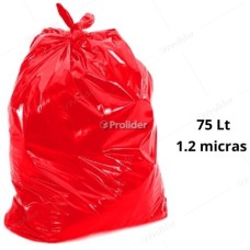 Bolsas Plásticas Rojas Gruesas / 1.2 Micras / 75 Litros / 100 unidades