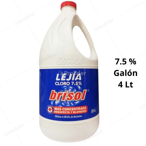 Hipoclorito de Sodio Lejía Brisol 7.5% Galón 4 Litros