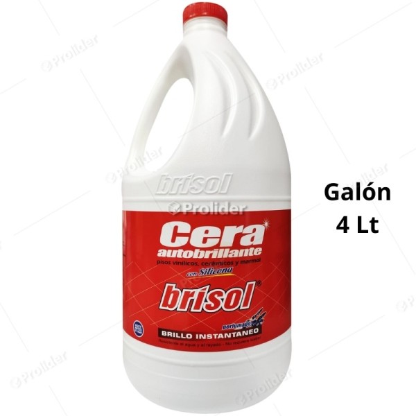 Cera Autobrillante Brisol Galón 3.8 Litros Rojo