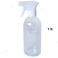 Pulverizador Completo Frasco Transparente 1 Litro Cabezal Punta Cuadrada
