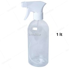 Pulverizador Completo Frasco Transparente 1 Litro Cabezal Punta Cuadrada