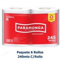 Papel Higiénico Jumbo Paramonga 240 Metros Paquete x 6 Rollos