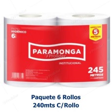 Papel Higiénico Jumbo Paramonga 240 Metros Paquete x 6 Rollos