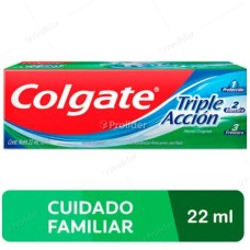 Pasta Dental Colgate Triple Accion 22 ml Menta Suave