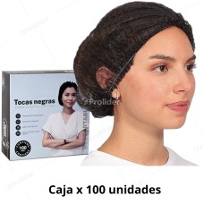 Tocas Descartables Genérico Caja x 100 unidades Negro