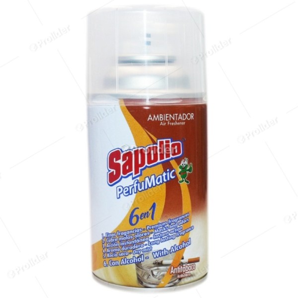 Repuesto Ambientador Perfumatic Sapolio 240 ml Antitabaco