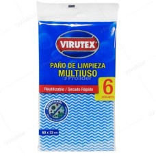 Paños Multiusos Tipo Tela Virutex Paquete x 6 unidades