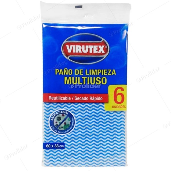 Paños Multiusos Tipo Tela Virutex Paquete x 6 unidades