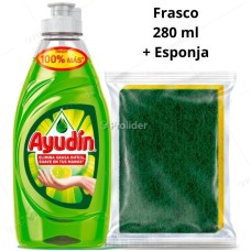 Lavavajilla Liquida Ayudin Limón Frasco 280 ml + Esponja
