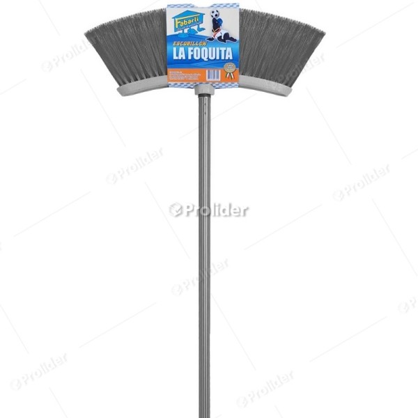 Escoba de Plástico La Foquita Ancho 38 cm Plomo Fibra Italiana