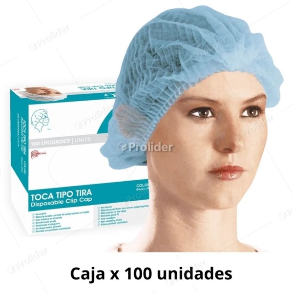 Tocas Descartables Genérico Caja x 100 unidades Celeste