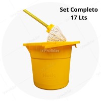 Set Trapeador Tayta Hude 17 Litros Completo (Balde + Mopa) Amarillo