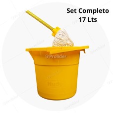 Set Trapeador Tayta Hude 17 Litros Completo (Balde + Mopa) Amarillo