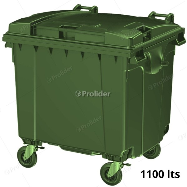 Tacho Contenedor de Basura Genérico 1100 Litros Verde