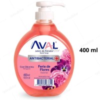 Jabón Líquido Aval Antibacterial Frasco 400 ml Feria de Flores