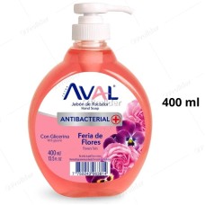 Jabón Líquido Aval Antibacterial Frasco 400 ml Feria de Flores