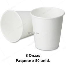 Vasos Polipapel Blancos 8 Onzas Sin Tapa Paquete x 50 unidades