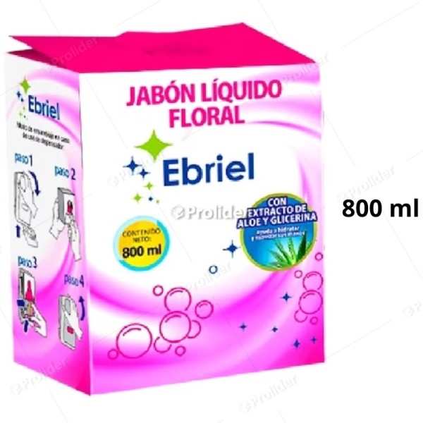 Jabón Líquido Ebriel Recarga Sachet 800 ml Floral