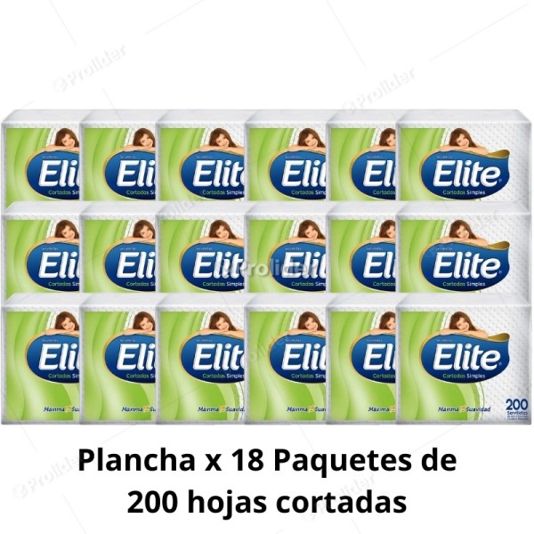 Servilletas Blancas Elite Cortadas x 18 Paquetes de 200 unidades