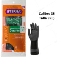 Guantes Industriales Eterna Duralon Calibre 35 Talla 9 Negro