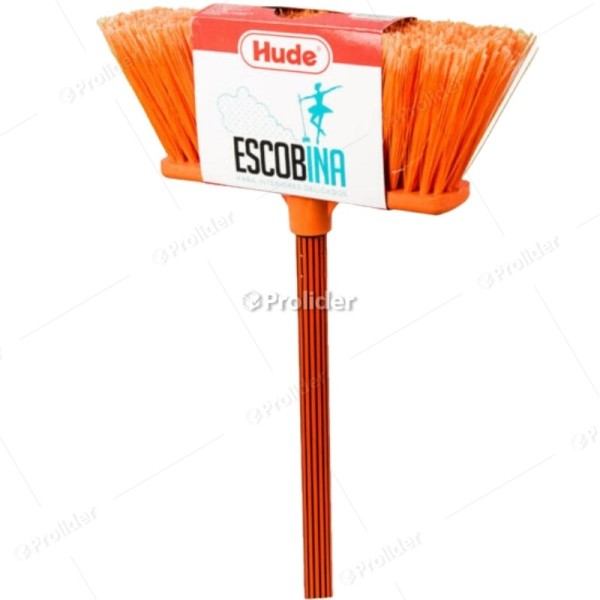 Escoba de Plástico Hude Escobina Ancho 30 cm Naranja