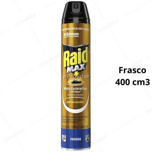 Insecticida En Spray Raid Max Cucarachas Frasco 400 ml
