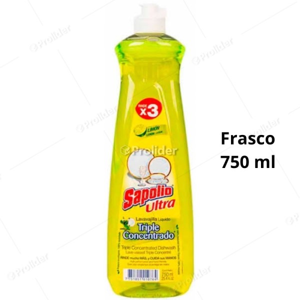 Lavavajilla Liquida Sapolio Frasco 750 ml Limón