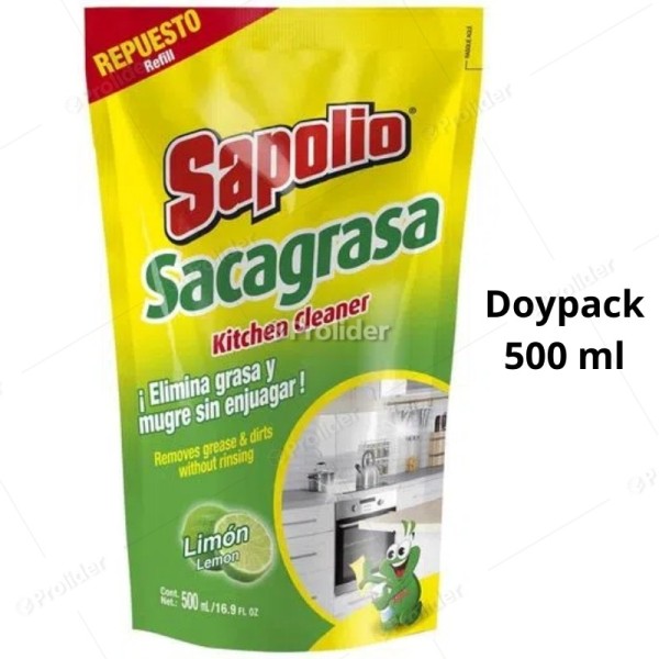 Sacagrasa Sapolio Sachet 500 ml Limón