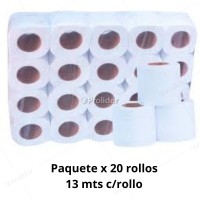 Papel Higiénico Hotelero Unix Etiqueta Azul Clásico Paquete x 20 Rollos de 13 Metros