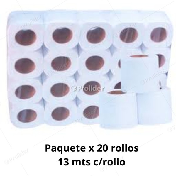 Papel Higiénico Hotelero Unix Etiqueta Azul Clásico Paquete x 20 Rollos de 13 Metros
