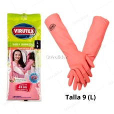 Guantes Lavandería Virutex Creativa Rosado Talla 9 (L)