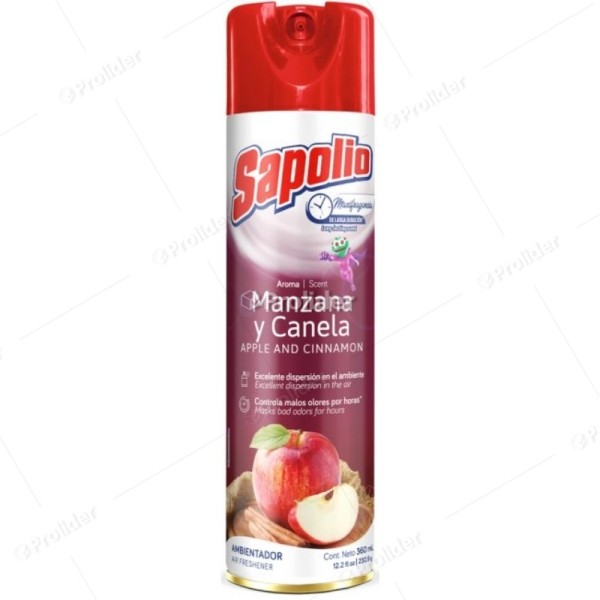 Ambientador En Spray Sapolio frasco 360 ml Manzana Y Canela