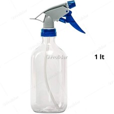 Pulverizador Completo Frasco Transparente 1 Litro Cabezal Punta Redonda