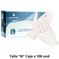 Guantes de látex Blancos Genérico Talla L Caja x 100 unidades