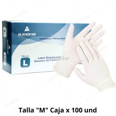 Guantes de látex Blancos Genérico Talla L Caja x 100 unidades