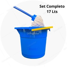 Set Trapeador Tayta Hude 17 Litros Completo (Balde + Mopa) Azul