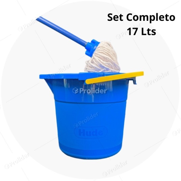 Set Trapeador Tayta Hude 17 Litros Completo (Balde + Mopa) Azul