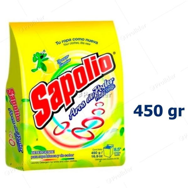 Detergente en Polvo Sapolio Bolsa 430 gr Limón (Amarillo)