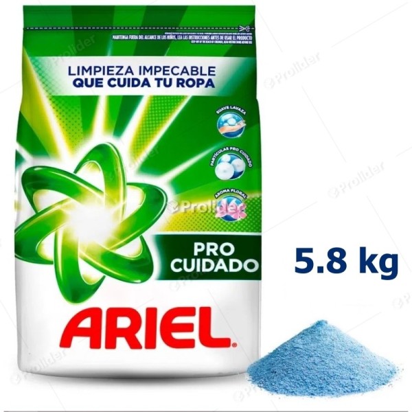 Detergente en Polvo Ariel Pro Cuidado Bolsa 5.8 Kilos