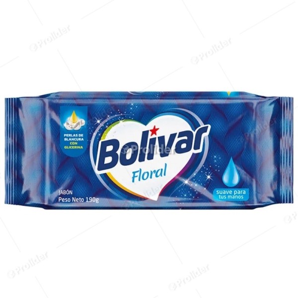 Jabón En Barra Bolivar 190 gr Floral (Azul)