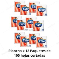 Servilletas Blancas Elite Dobladas en 2 x 12 Paquetes de 100 unidades