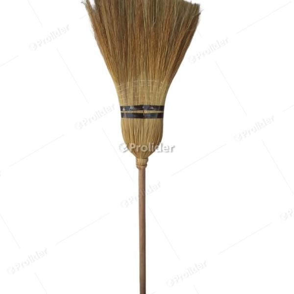 Escoba de Paja Baja Policía de 2 Zunchos Y 5 Pitas