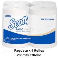 Papel Toalla Jumbo Scott Airflex Blanco 200 Metros Paquete x 4 Rollos