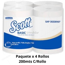 Papel Toalla Jumbo Scott Airflex Blanco 200 Metros Paquete x 4 Rollos