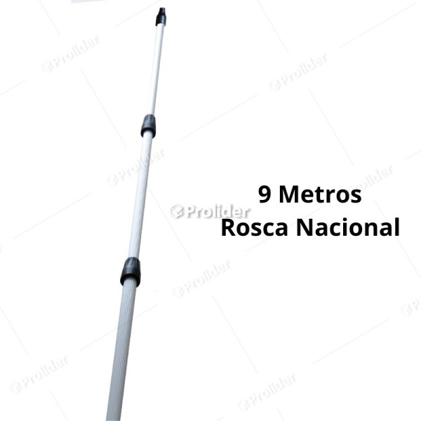 Palo de Extensión Aluminio Ebriel de 9 Metros + Rosca Nacional