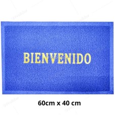 Felpudo para piso con Letras Bienvenido 60 cm x 40 cm Azul