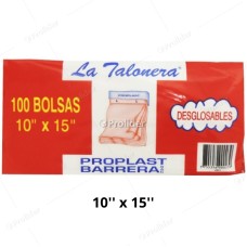 Bolsas Plásticas Talonera Blancas / 10 x 15 / 100 unidades