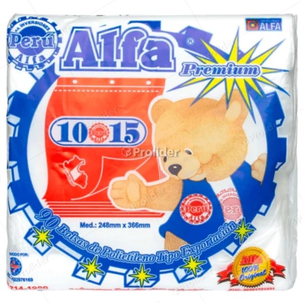 Bolsas Plásticas Transparentes Alfa / 1 Micra / 10 x 15 / 100 unidades