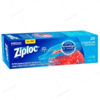 Bolsas Reutilizables Ziploc Para Congelar Paquete x 20 unidades Medianas (17.7 cm x 19.5 cm)