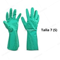 Par de Guantes Nitrilo Verde Reforzado Talla 7